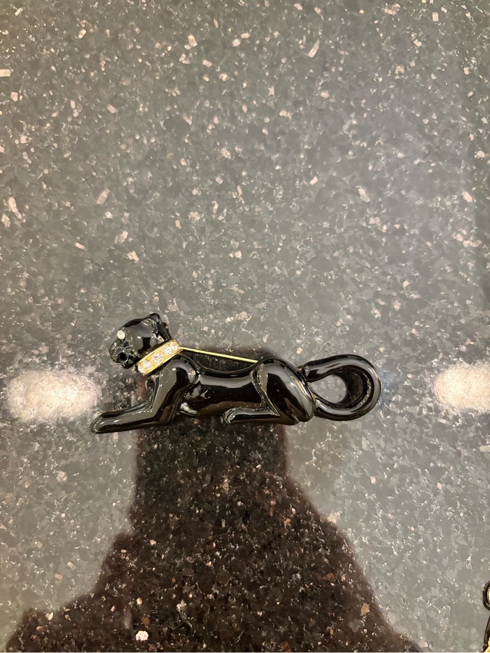 Vintage Black Panther Brooch Pin